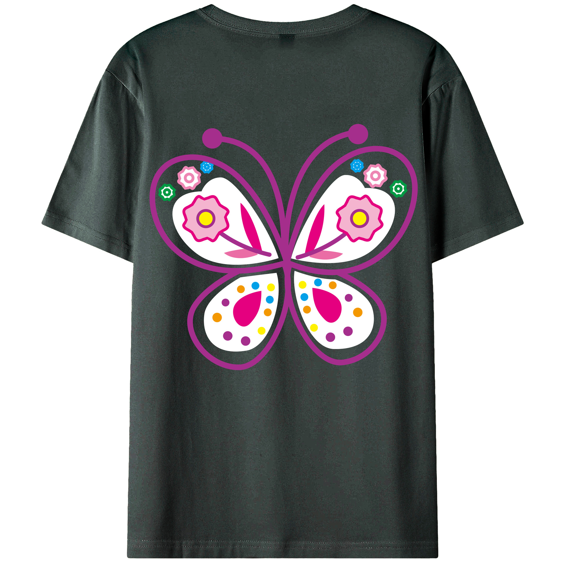 （画像用） Hello Kitty ハローキティ 綿100％ メンズ半袖Tシャツ（バックプリント） 通気性